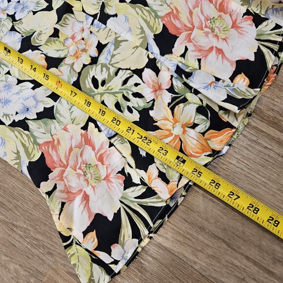 Vtg Talbots Pure Silk Midi Skirt Womens 6 Black Multicolor Ruffle Fairycore Boho - Picture 8 of 9